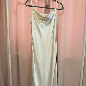Ivory Long Silk Slip Dress